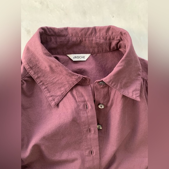 St. Roche Darcy Shirtdress Raisin Organic Cotton MIDI Pockets Cottagecore Dress - Picture 10 of 16